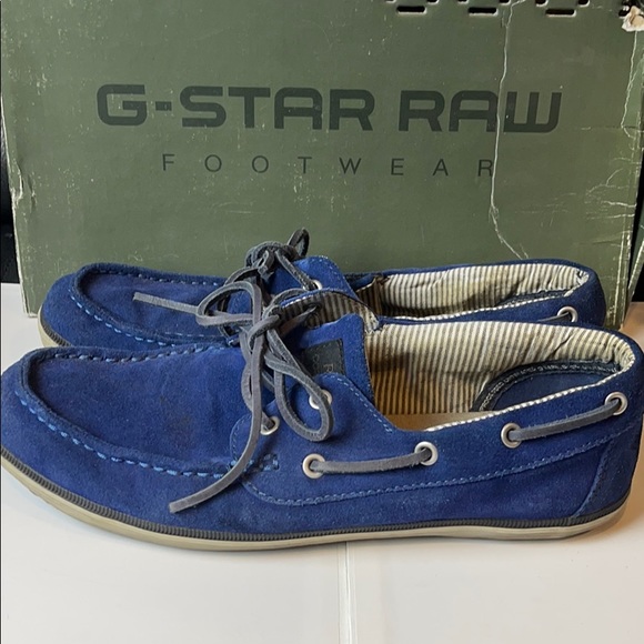 🎉 FREE W/ 2 item bundle 🎉 Used G-Star Blue Suede boat shoes us9 - Picture 4 of 7